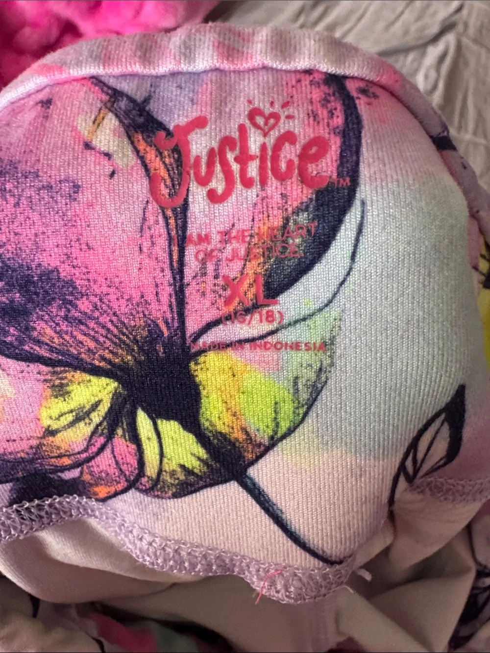 Justice Colorful Floral Print Leggings - Neon Pastel Abstract